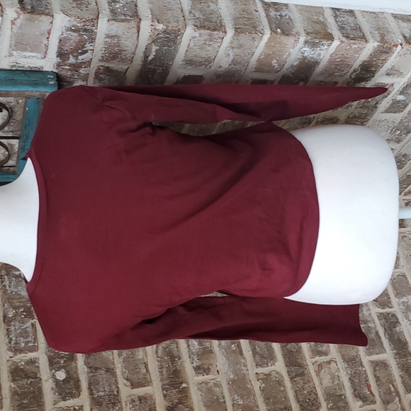 NWT! Wild Fable Opulent Red Long Sleeve Crop Top - Picture 3 of 3